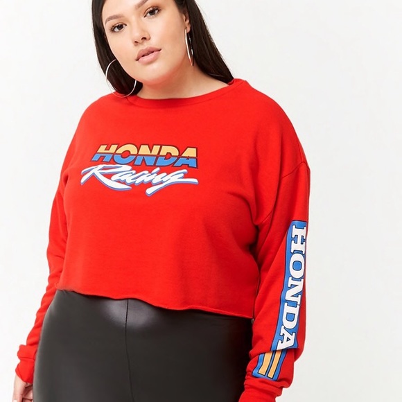 Forever 21 Tops - NWT Forever 21 Honda Racing Crop Long Sleeve
